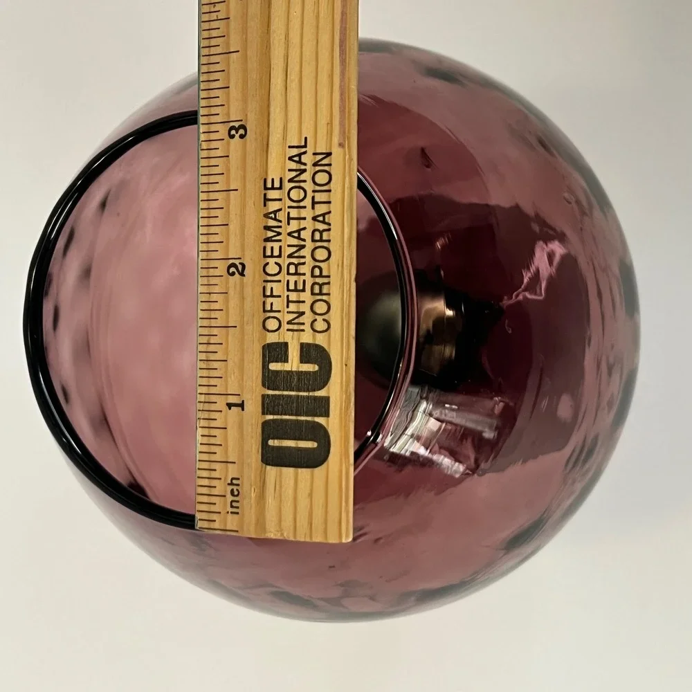 Amethyst Purple Hand Blown empoli Glass Oversized Brandy Snifter Vase 9.5 Inch